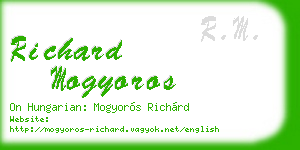 richard mogyoros business card