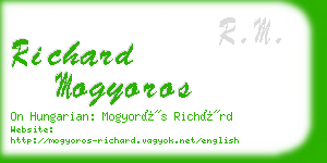 richard mogyoros business card